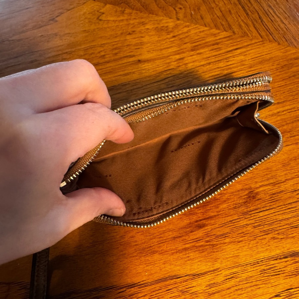 Coach Tan Leather Wristlet - Picture 3 of 5